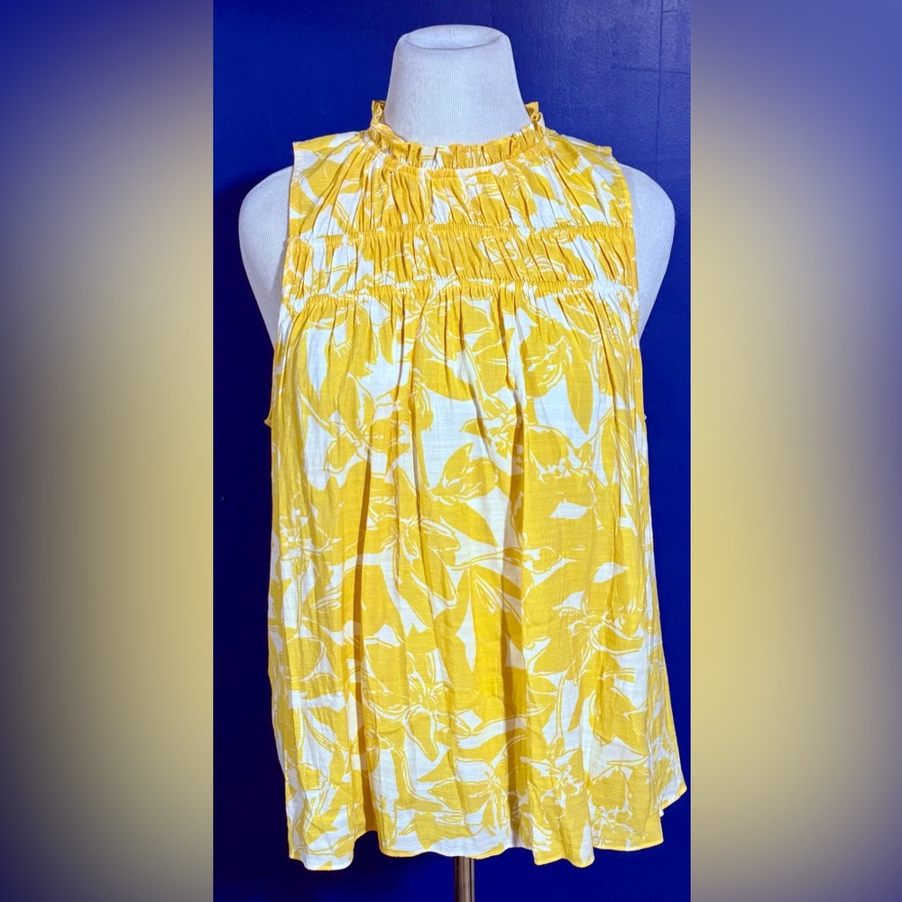 Nine West Yellow and White Floral Blouse